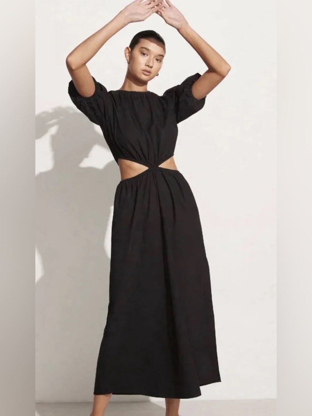 Faithful the Brand Black Puff Sleeve Maxi Dress